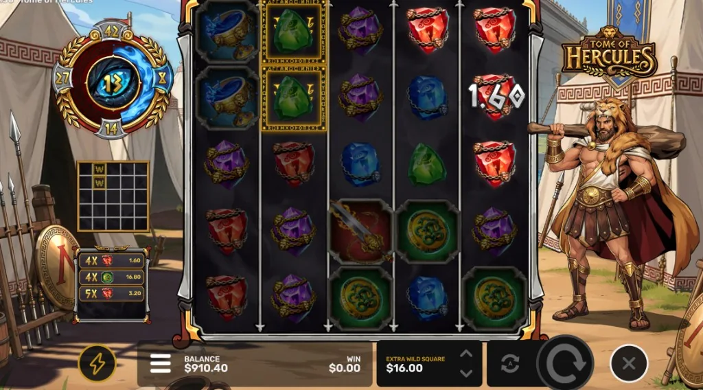 Tome of Hercules Paylines and Reel Layout
